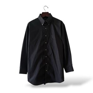 Paul Fredrick Black Classic Long Sleeve Shirt, 17x33